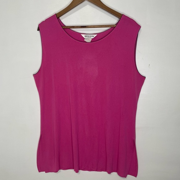 Exclusively Misook Woman Pink Sleeveless Shell Tank